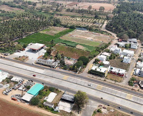 Aerial view showing location and connectivity of Naval Nagar